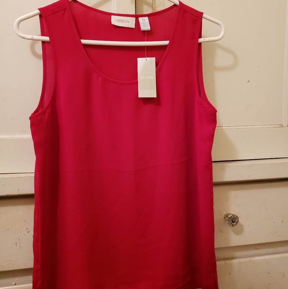 Chicos Womens Exquisite Layers Remi Tank Sultry Red Small